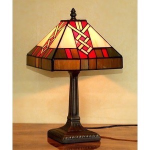 Tiffany bordlampe DL19 pyramideformet - Se Tiffany lamper